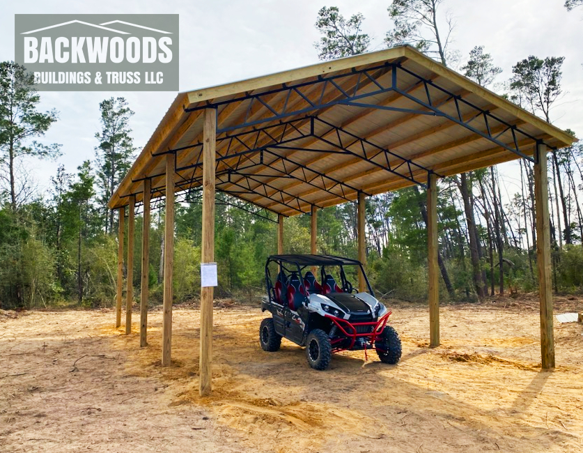 30x48x12 Open ATV Pole Barn Kit - Backwoods Buildings