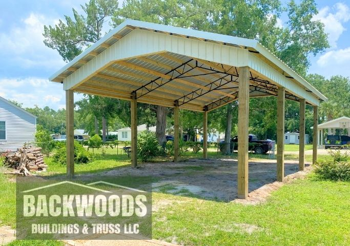24x36x10 pole barn with trim Gulf County Florida