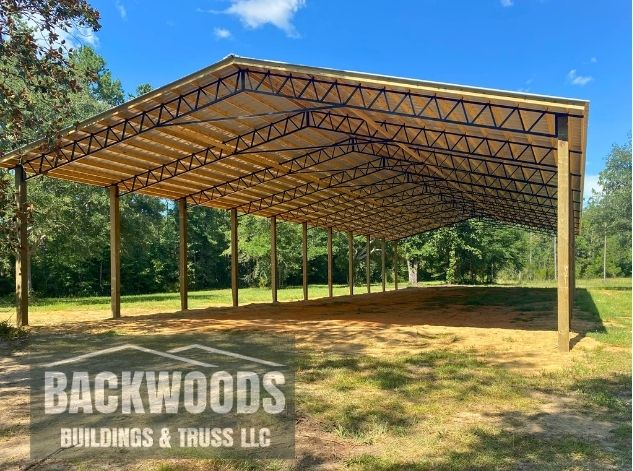 50x120x14 gable open pole barn Vernon Florida 8x8 posts